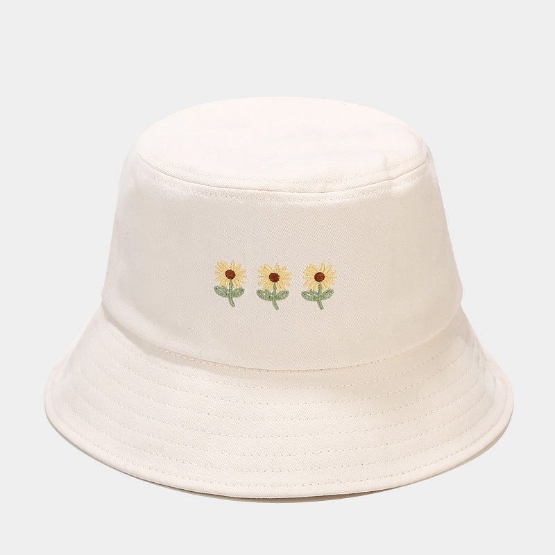 Wholesale Cotton Small Flower Embroidery Bucket Hat